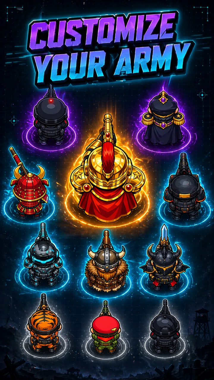 Gate Militia army skins lineup including Warlord, Dragon Knight, and Golden Commander